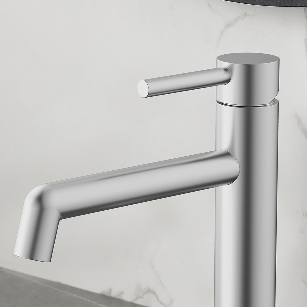 Kibath Grifo De Lavabo monomando OSO acabado niquel cepillado fabricado en latón - Imagen 3