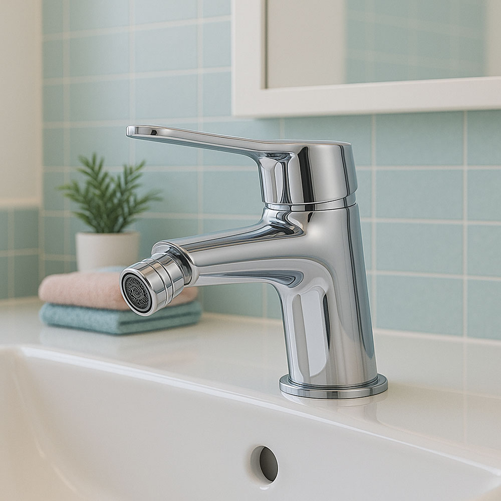 Kibath Grifo de Bidet ASPA bidet monomando acabado cromado brillo fabricado en latón - Imagen 2