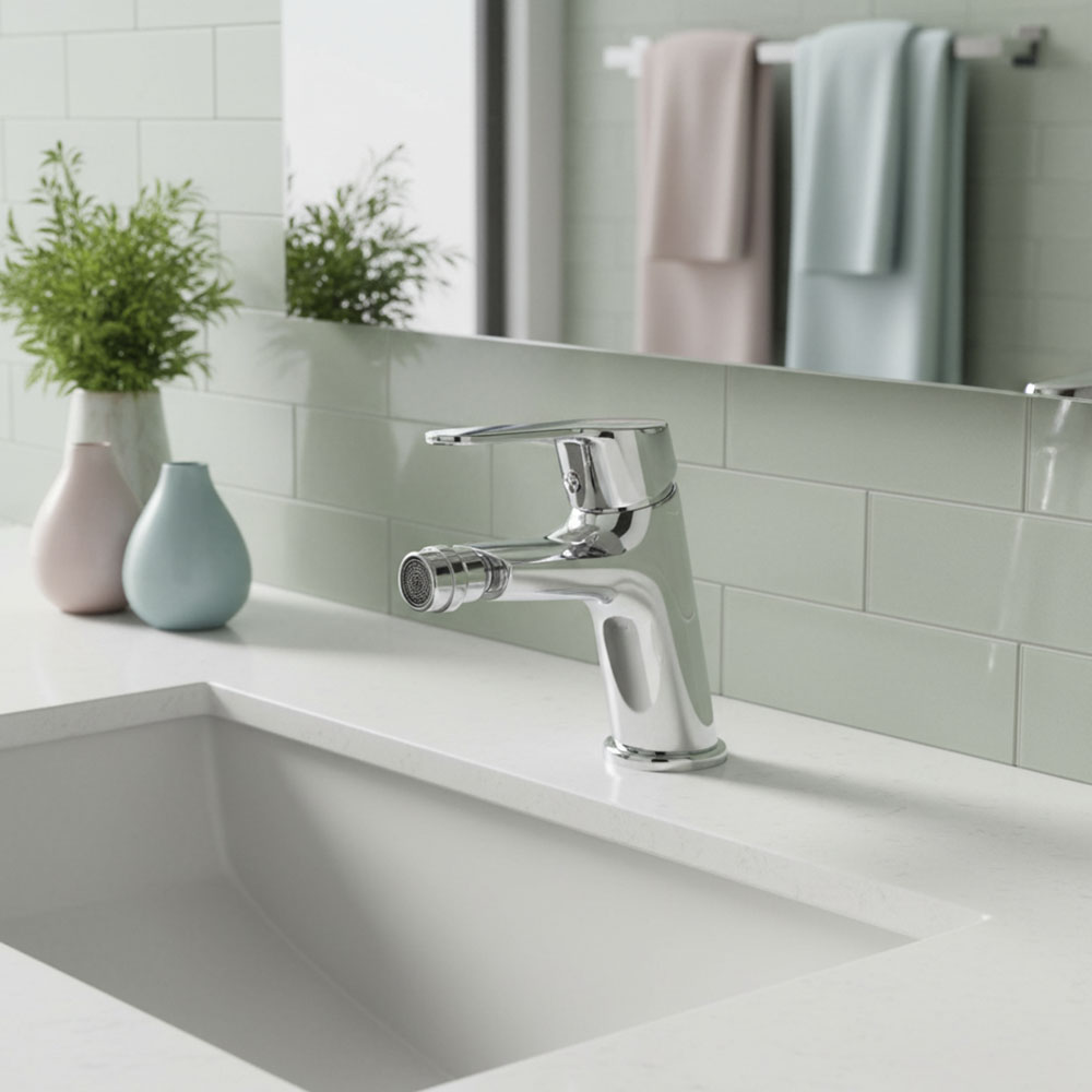 Kibath Grifo de Bidet ASPA bidet monomando acabado cromado brillo fabricado en latón - Imagen 4