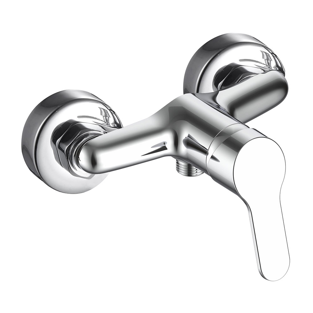 Kibath Grifo de ducha ASPA monomando con equipo acabado cromado brillo fabricado en latón