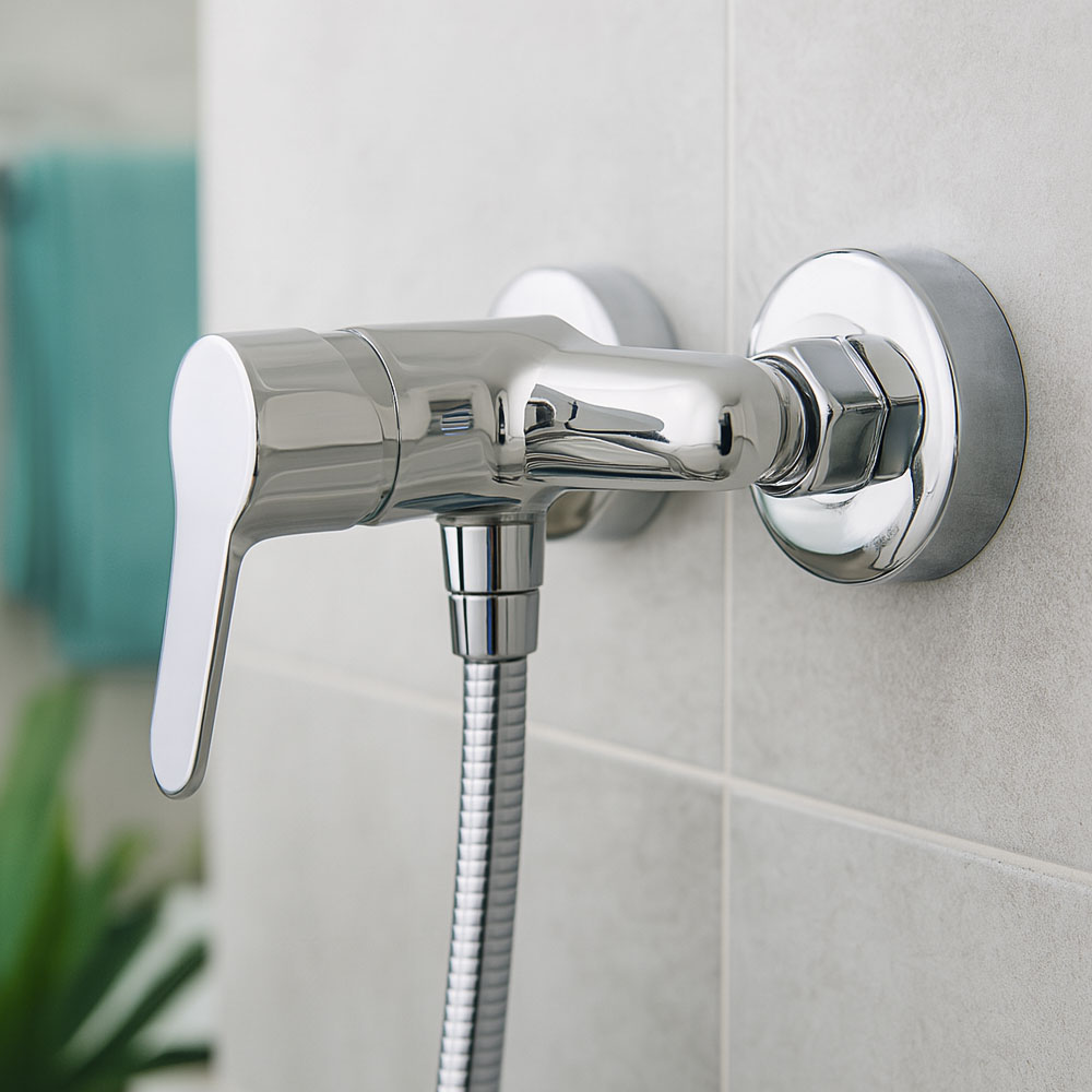 Kibath Grifo de ducha ASPA monomando con equipo acabado cromado brillo fabricado en latón - Imagen 3