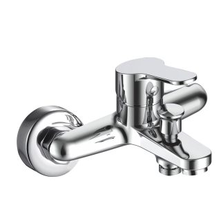 Kibath Grifo de Bañera ASPA bañera monomando con equipo acabado cromado brillo fabricado en latón