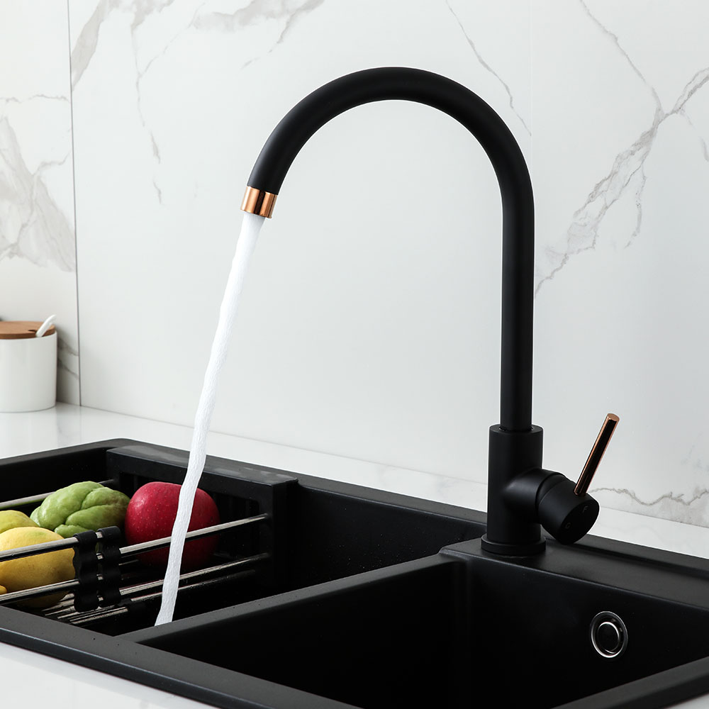 Kibath Grifo De Fregadero ZEN de acabado negro mate fabricado en latón - Imagen 2