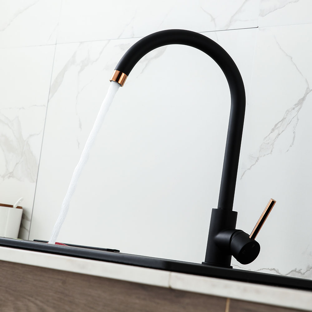 Kibath Grifo De Fregadero ZEN de acabado negro mate fabricado en latón - Imagen 3