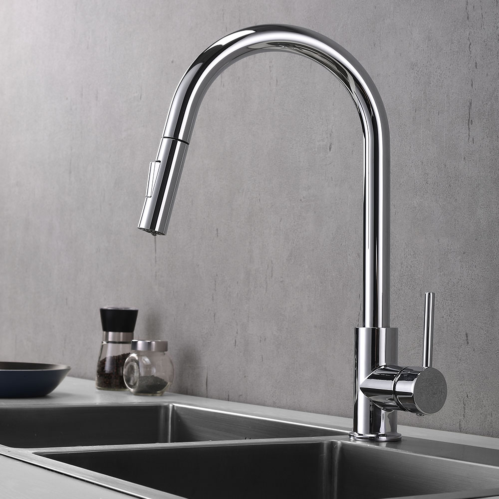 Kibath Grifo De Fregadero BRO extraible de acabado cromo brillo fabricado en latón - Imagen 3