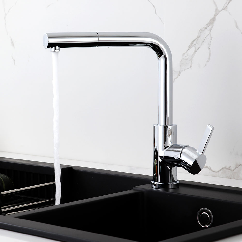 Kibath Grifo De Fregadero ZIE extraible de acabado cromo brillo fabricado en latón - Imagen 3