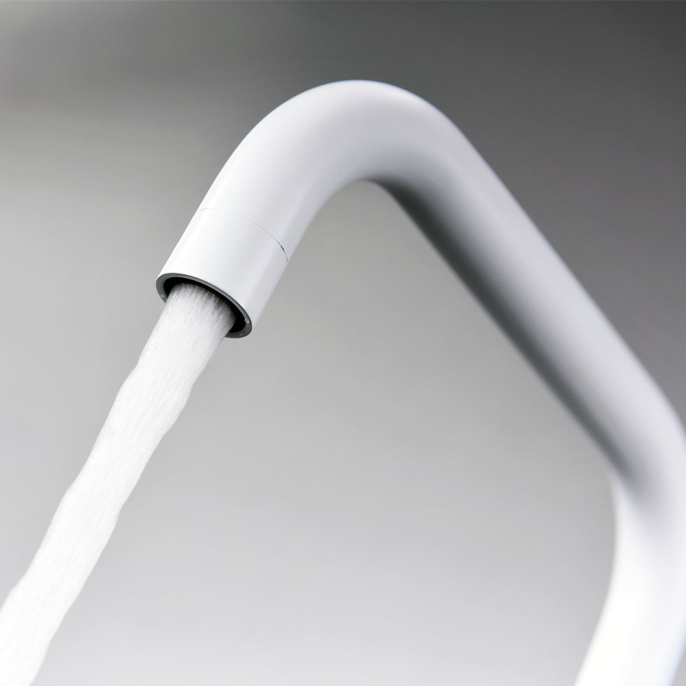 Kibath Grifo De Fregadero SOU de acabado blanco mate fabricado en latón - Imagen 3