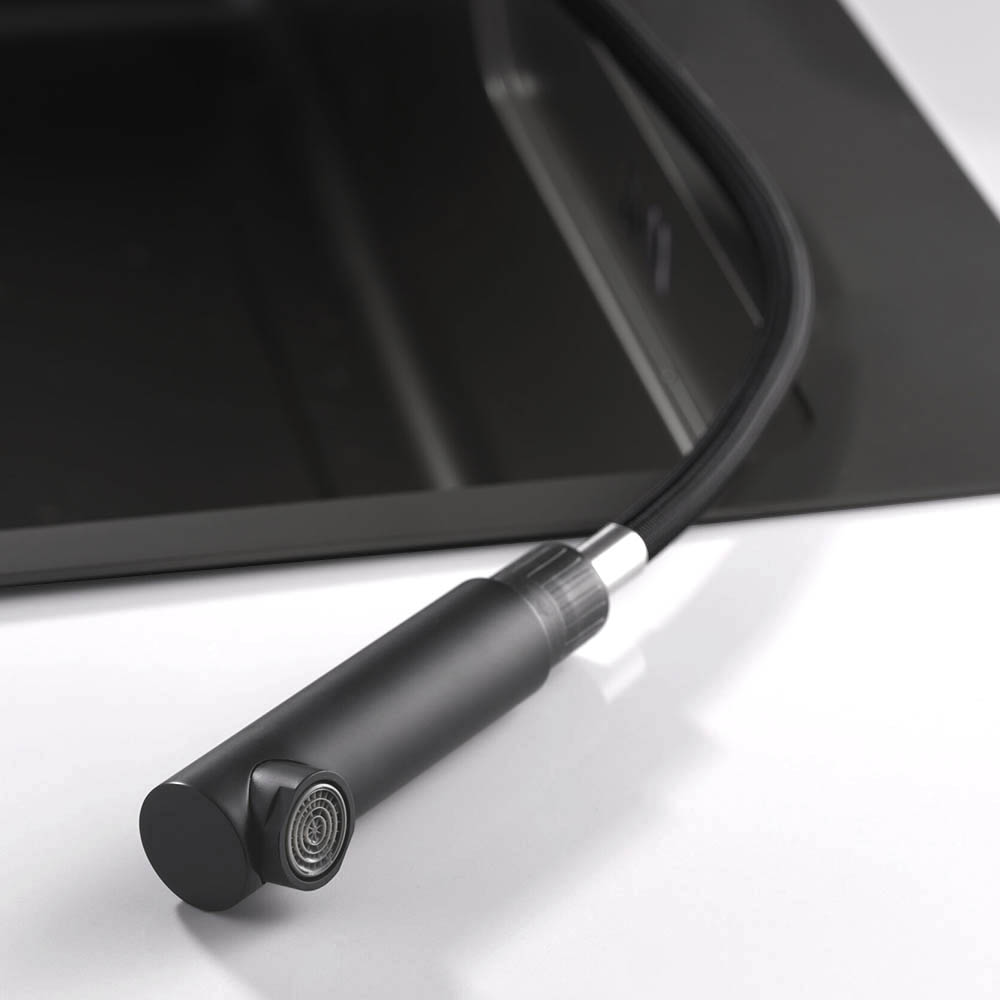 Kibath Grifo de Fregadero STO extraible monomando acabado grafito / antracita mate fabricado en latón - Imagen 6