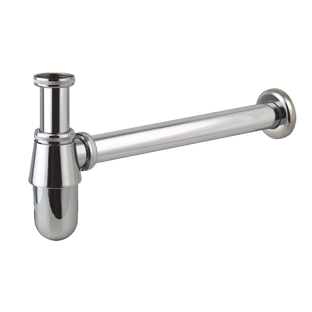 Kibath Sifón Desague redondo BOT acabado cromo brillo fabricado en latón