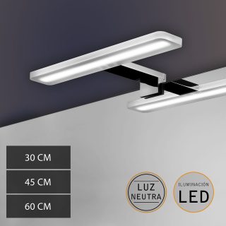 Kibath Aplique Led de baño ALU acabado cromo brillo 4000 K fabricado en aluminio