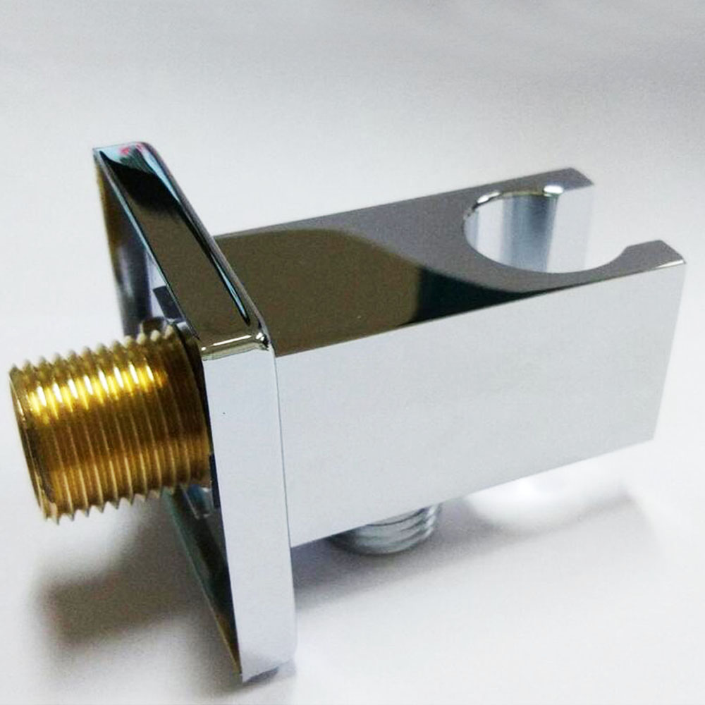 Kibath Soporte Con Toma De Agua cuadrado acabado cromo brillo fabricado en latón - Imagen 3