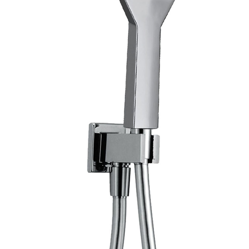 Kibath Soporte Con Toma De Agua cuadrado acabado cromo brillo fabricado en latón - Imagen 4