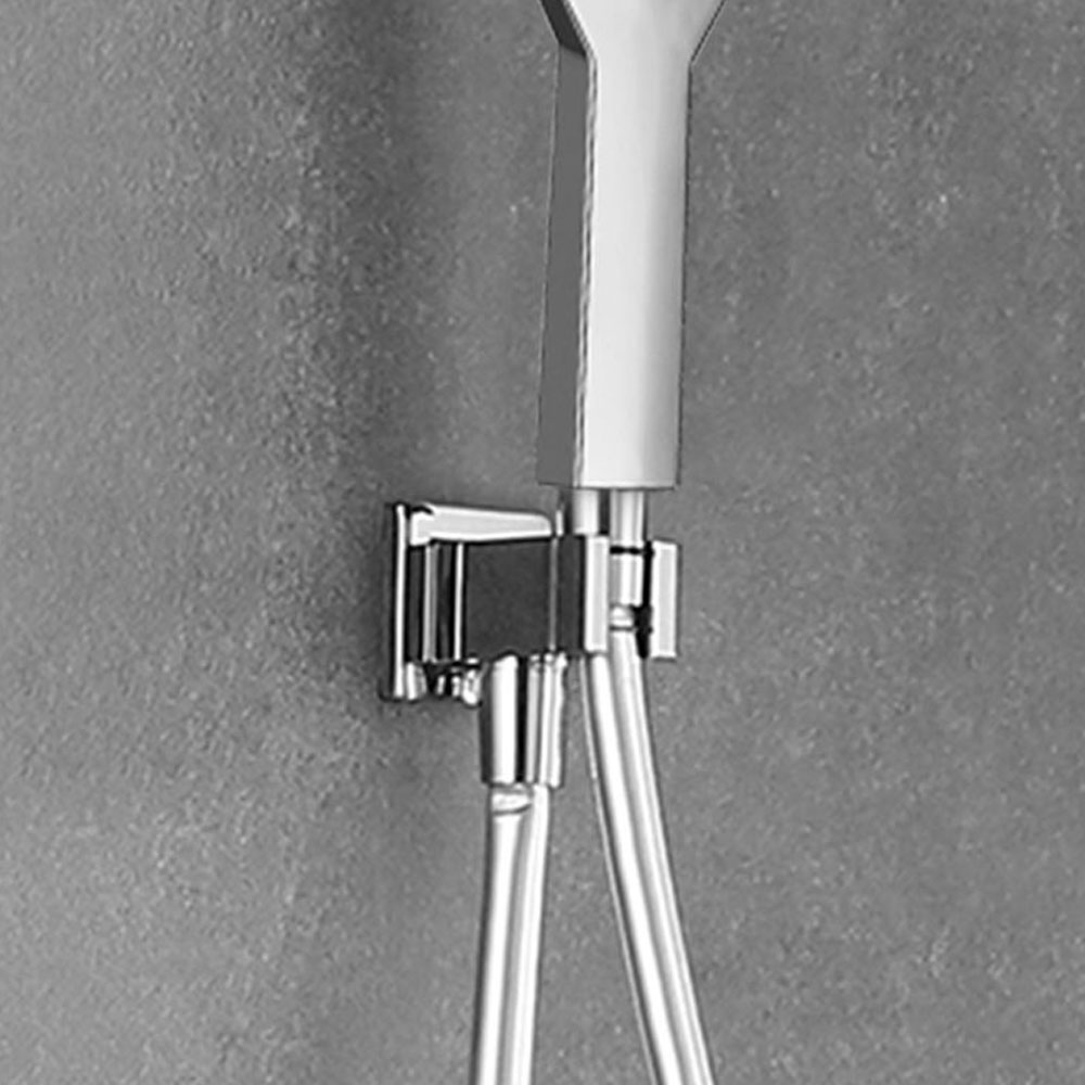 Kibath Soporte Con Toma De Agua cuadrado acabado cromo brillo fabricado en latón - Imagen 5