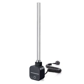 Kibath Termostato Wifi con Resistencia de 600W redondo para secatoallas eléctrico acabado negro mate fabricado en ABS