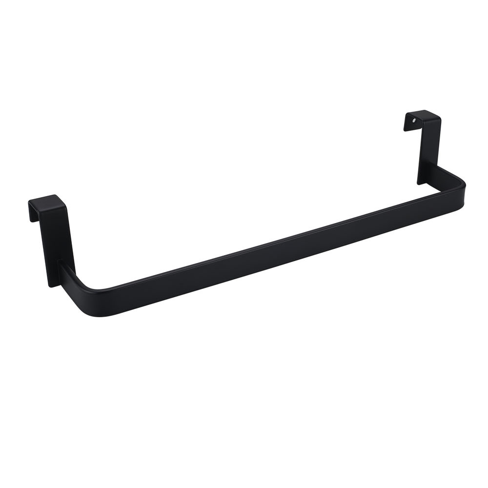 Kibath Toallero sin taladros de 29 cm acabado negro mate fabricado en acero inoxidable