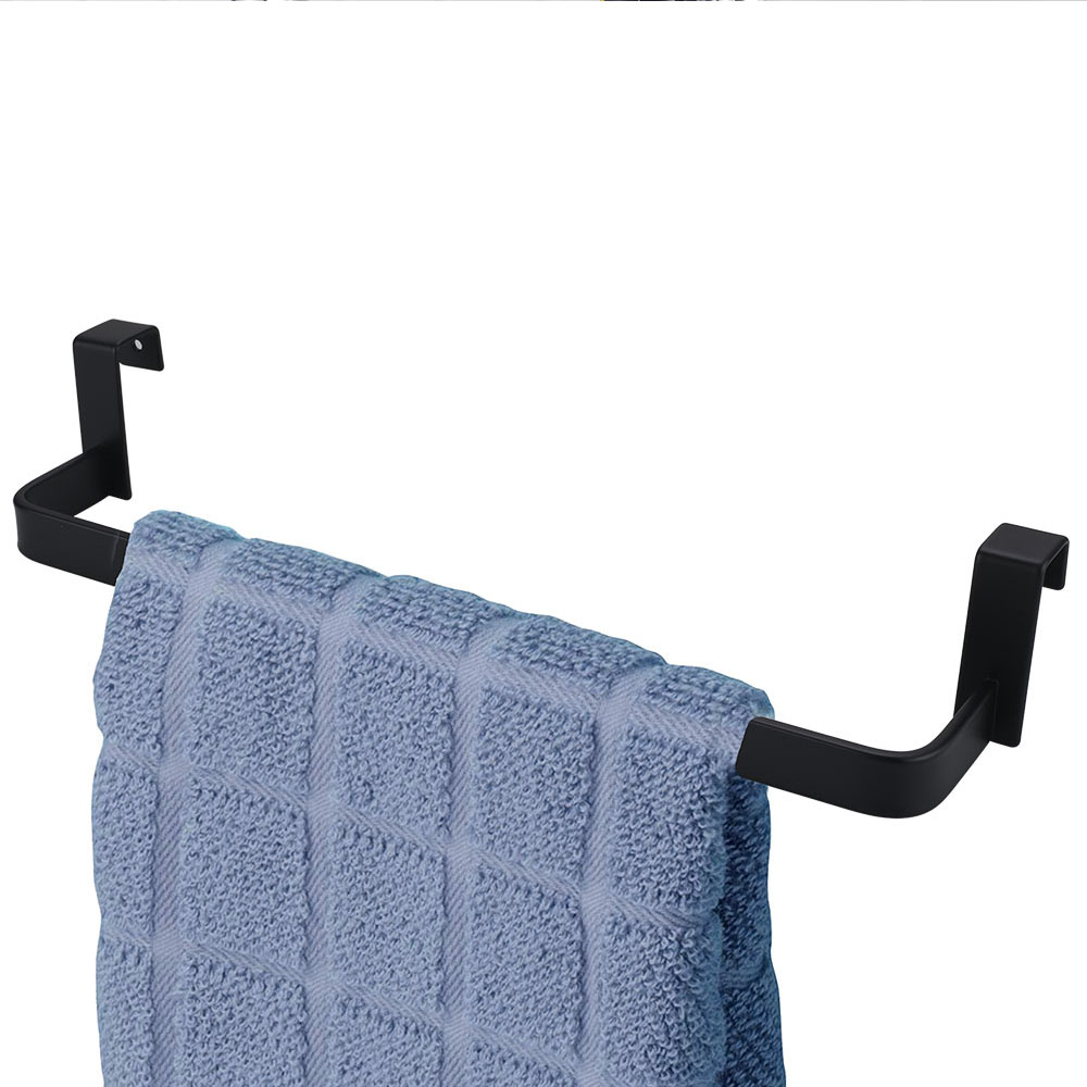 Kibath Toallero sin taladros de 29 cm acabado negro mate fabricado en acero inoxidable - Imagen 2