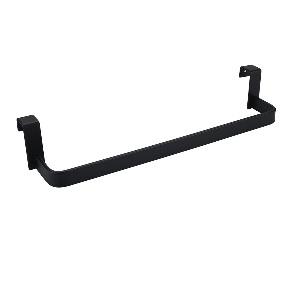 Kibath Toallero sin taladros de 36 cm acabado negro mate fabricado en acero inoxidable