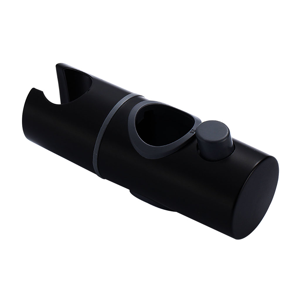 Kibath Soporte para barra de ducha redondo acabado negro mate fabricado en ABS