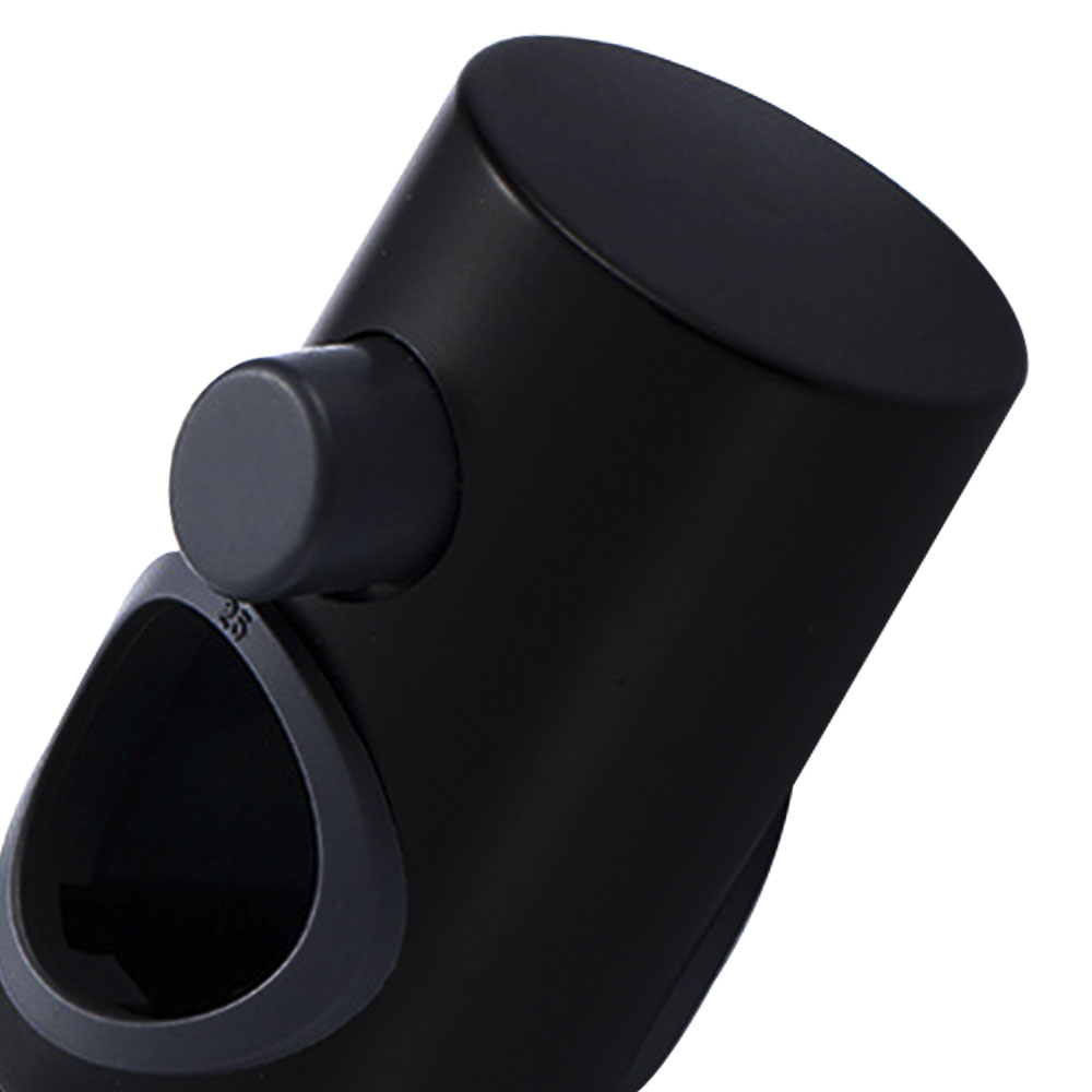 Kibath Soporte para barra de ducha redondo acabado negro mate fabricado en ABS - Imagen 6