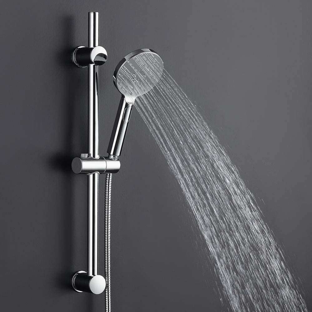 Kibath Barra De Ducha de 65,5 cm NIRIA con equipo, acabado cromo brillo fabricado en latón - Imagen 2