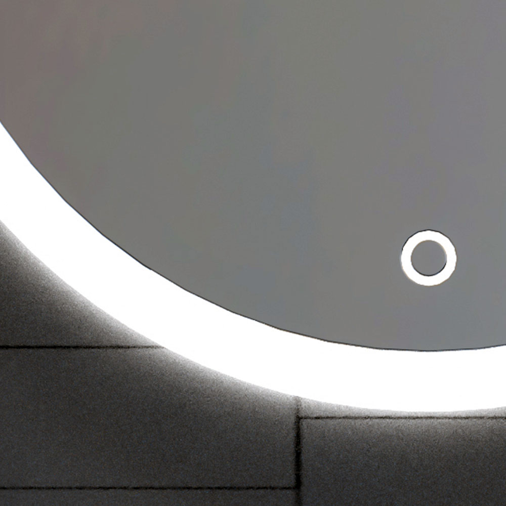 Kibath Espejo Con Iluminación Led redonda 80 cm MOO 20W 6000K fabricado en cristal - Imagen 4