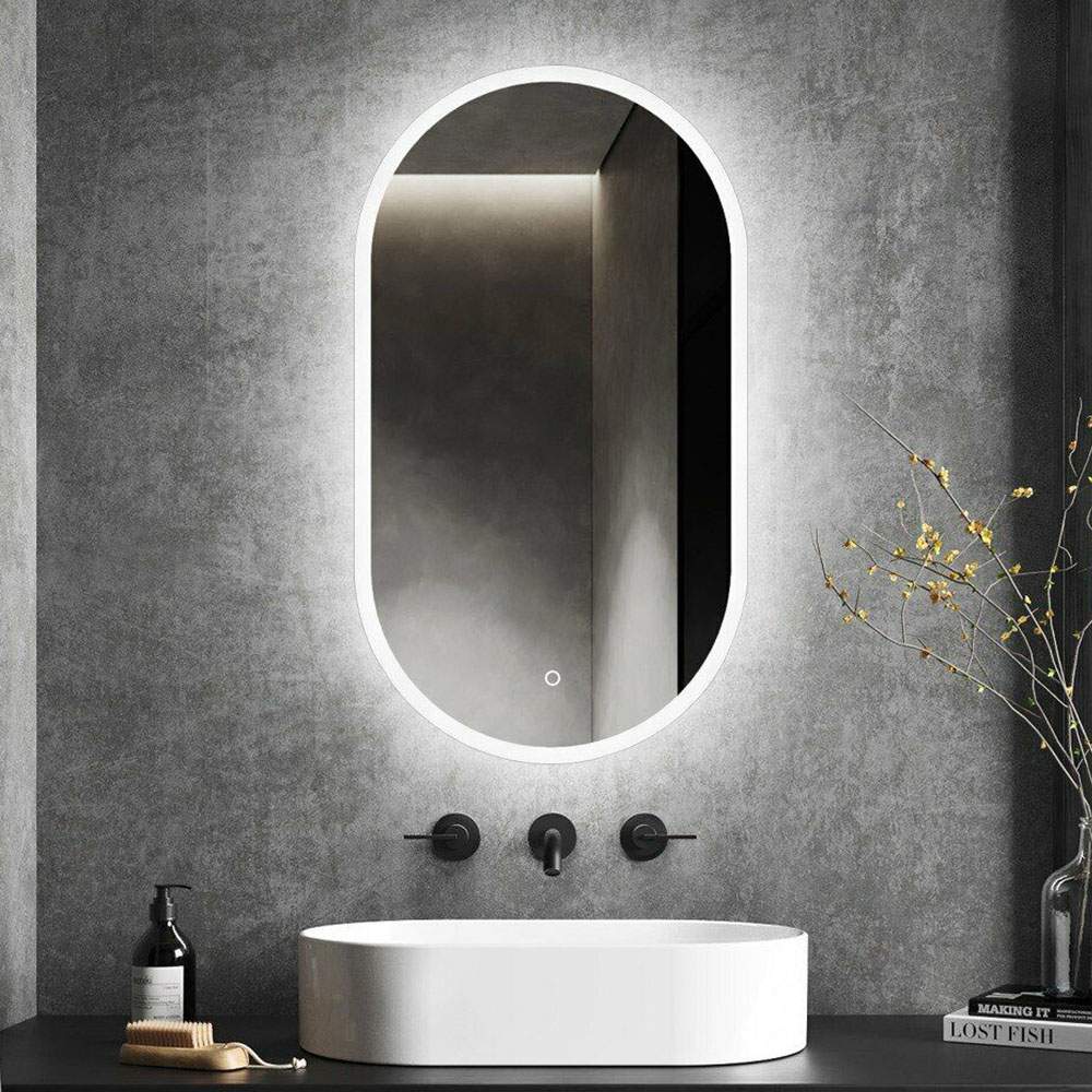 Kibath Espejo Con Iluminación Led ovalado 50 cm x 90 cm VAL 20W 6000K fabricado en cristal - Imagen 2