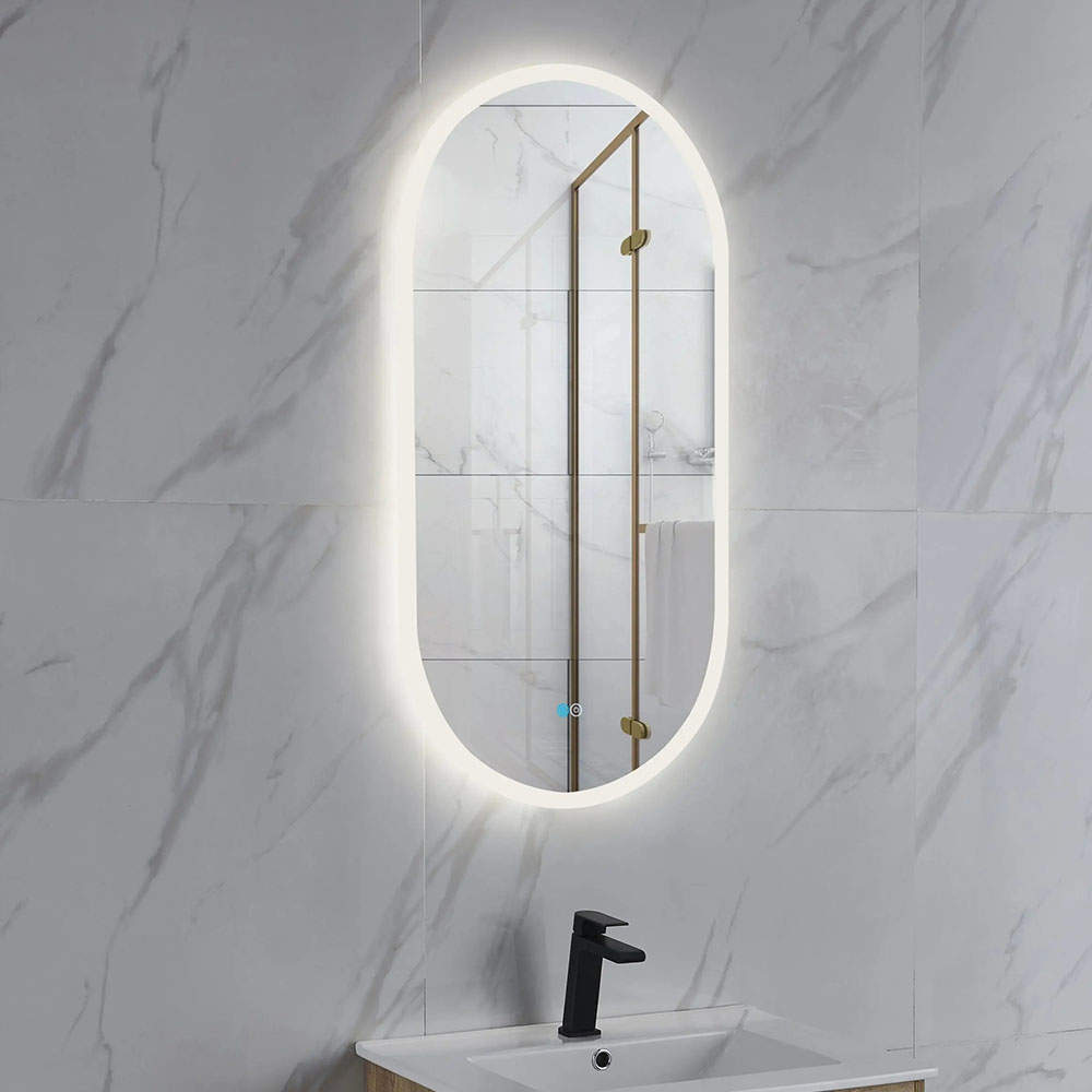 Kibath Espejo Con Iluminación Led ovalado 50 cm x 90 cm VAL 20W 6000K fabricado en cristal - Imagen 3