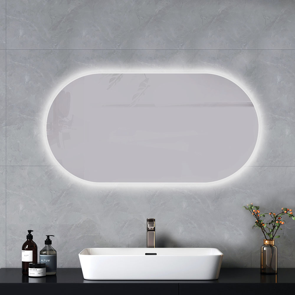 Kibath Espejo Con Iluminación Led ovalado 50 cm x 90 cm VAL 20W 6000K fabricado en cristal - Imagen 4