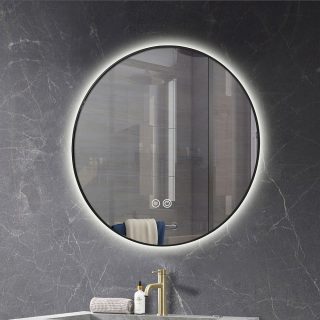 Kibath Espejo Led 20w MOO redondo acabado espejo cristal fabricado en cristal