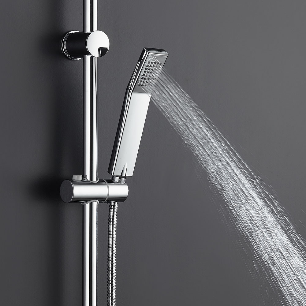 Kibath Maneral Mango De Ducha cuadrado acabado cromo brillo fabricado en ABS - Imagen 6