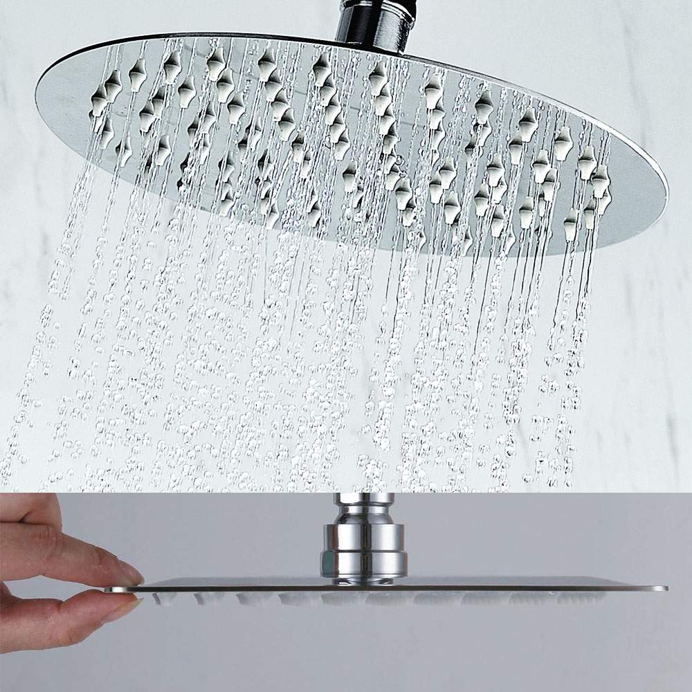 Kibath Duchón Rociador redondo de 25 cm acabado cromo brillo fabricado en latón - Imagen 4