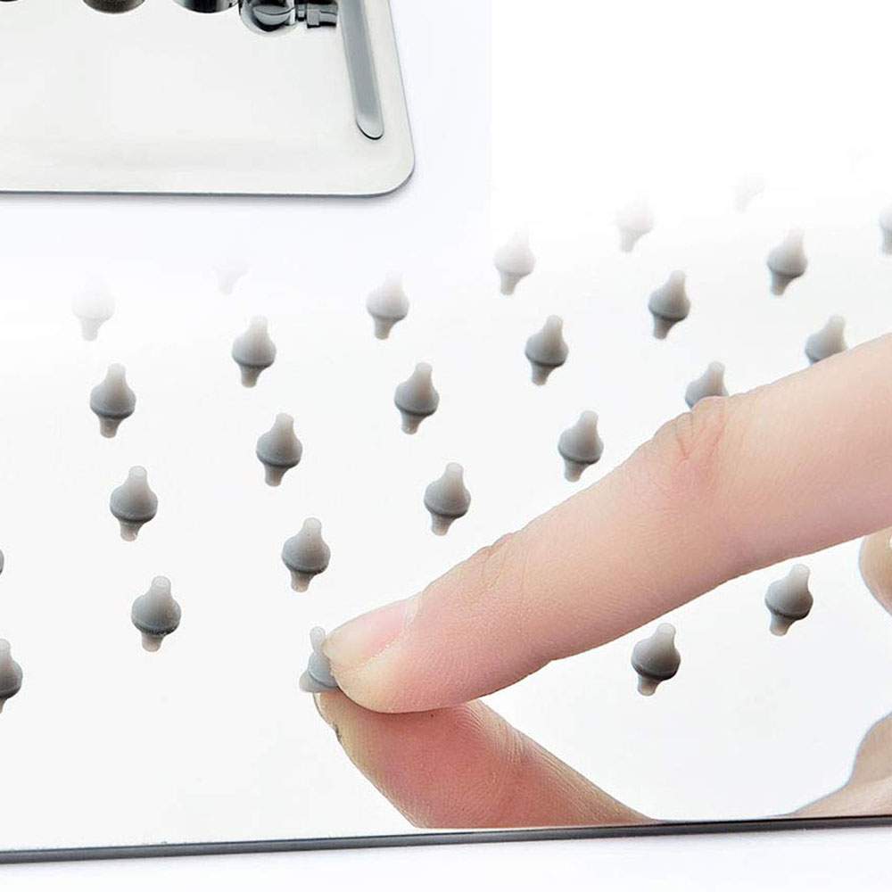 Kibath Duchón Rociador cuadrado de 25x25 cm acabado cromo brillo fabricado en latón - Imagen 3