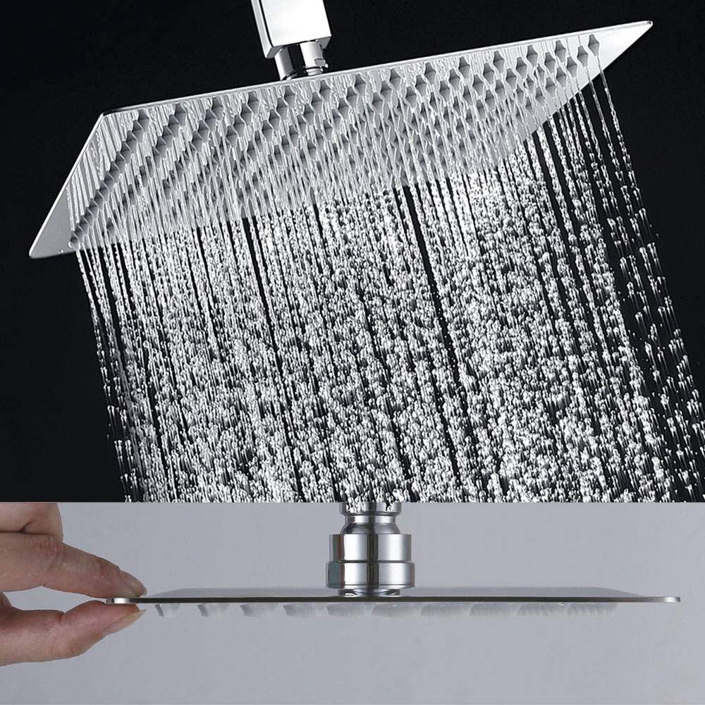 Kibath Duchón Rociador cuadrado de 20x20 cm acabado cromo brillo fabricado en latón - Imagen 4