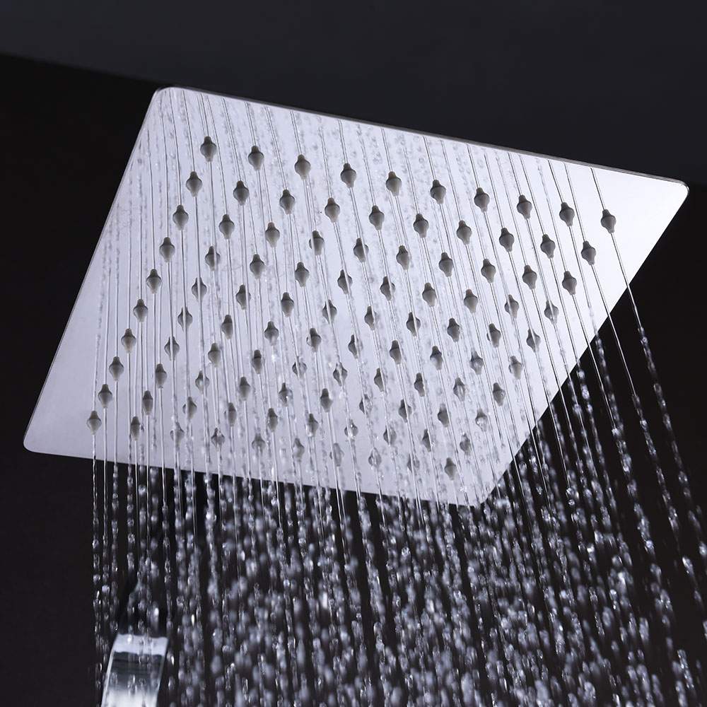 Kibath Duchón Rociador cuadrado de 20x20 cm acabado cromo brillo fabricado en latón - Imagen 6