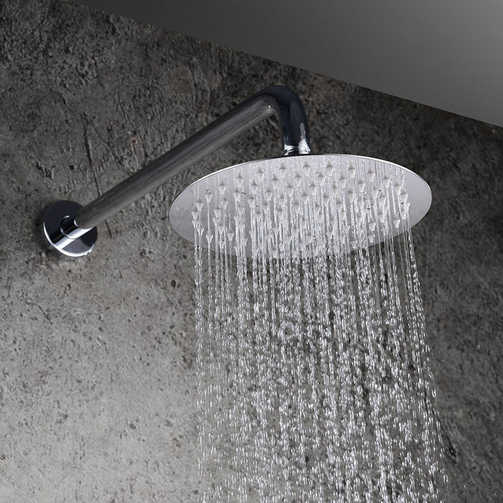 Kibath Soporte Brazo De Ducha de 40 cm pared redondo acabado cromo brillo de latón - Imagen 4