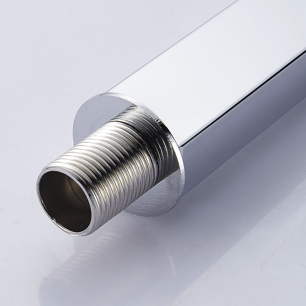 Kibath Soporte Brazo De Ducha de 20 cm techo redondo acabado cromo brillo de latón - Imagen 2