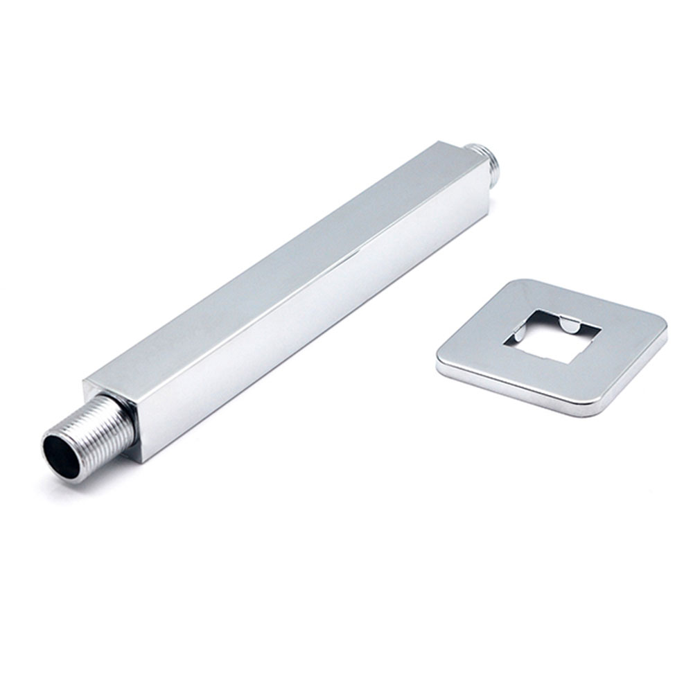 Kibath Soporte Brazo De Ducha de 20 cm techo cuadrado acabado cromo brillo de latón - Imagen 2