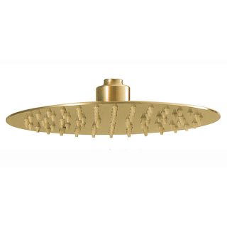 Kibath Duchon Rociador redondo de 25 cm acabado oro cepillado fabricado en acero inoxidable