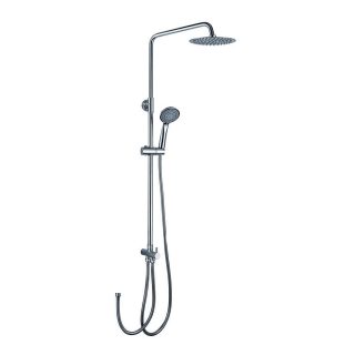 Kibath Columna De Ducha sin grifería redonda 80-120 cm acabado cromo brillo fabricado en latón