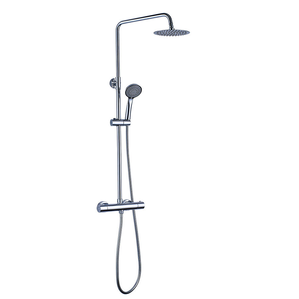 Kibath Columna De Ducha termostático redonda 85-115 cm acabado cromo brillo fabricado en latón
