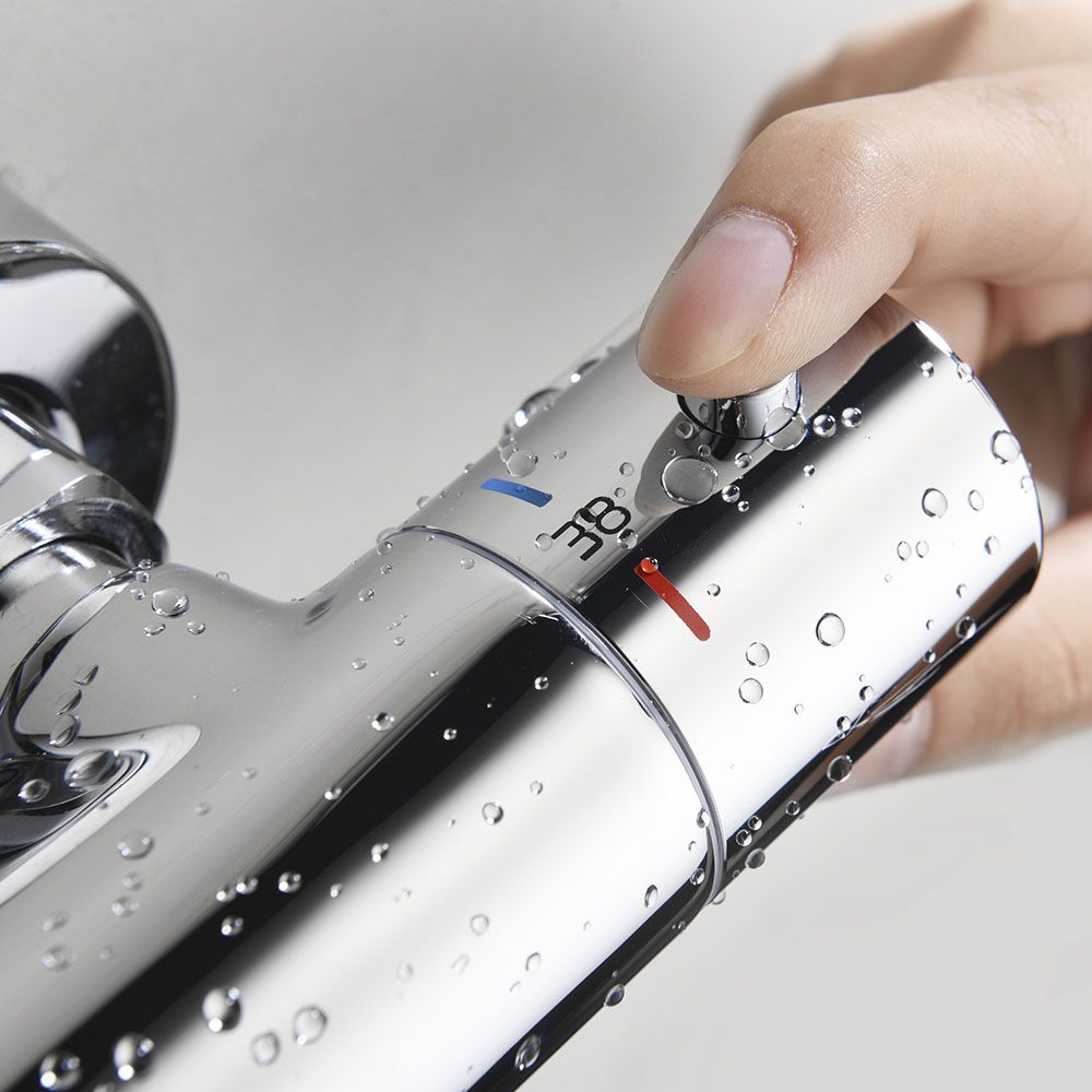 Kibath Columna De Ducha termostático redonda 85-115 cm acabado cromo brillo fabricado en latón - Imagen 3