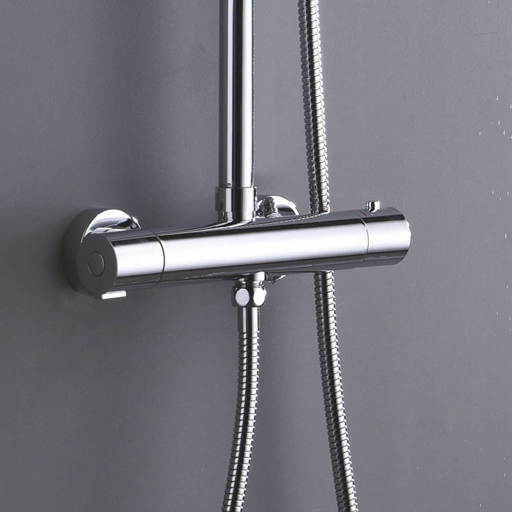 Kibath Columna De Ducha termostático redonda 85-115 cm acabado cromo brillo fabricado en latón - Imagen 4