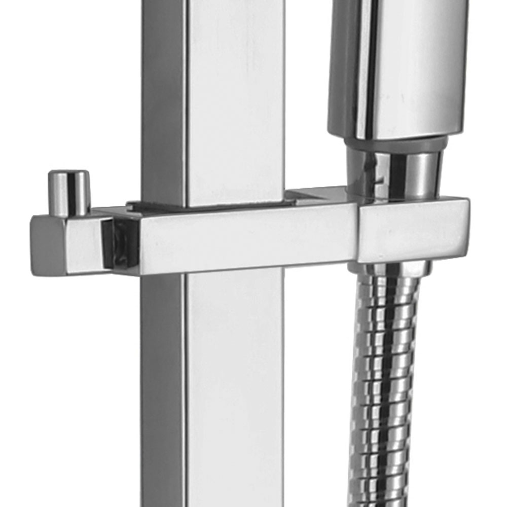 Kibath Soporte Deslizante De Maneral cuadrada para barra de ducha acabado cromo brillo fabricado en ABS - Imagen 2