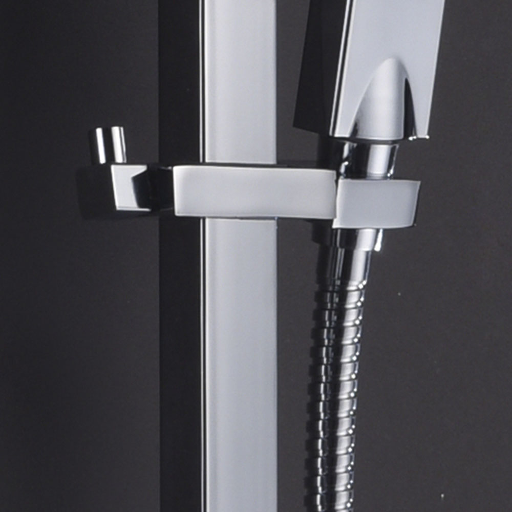 Kibath Soporte Deslizante De Maneral cuadrada para barra de ducha acabado cromo brillo fabricado en ABS - Imagen 3