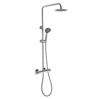 Kibath Columna De Ducha termostático redonda 80-120 cm LOP acabado cromo brillo fabricado en latón