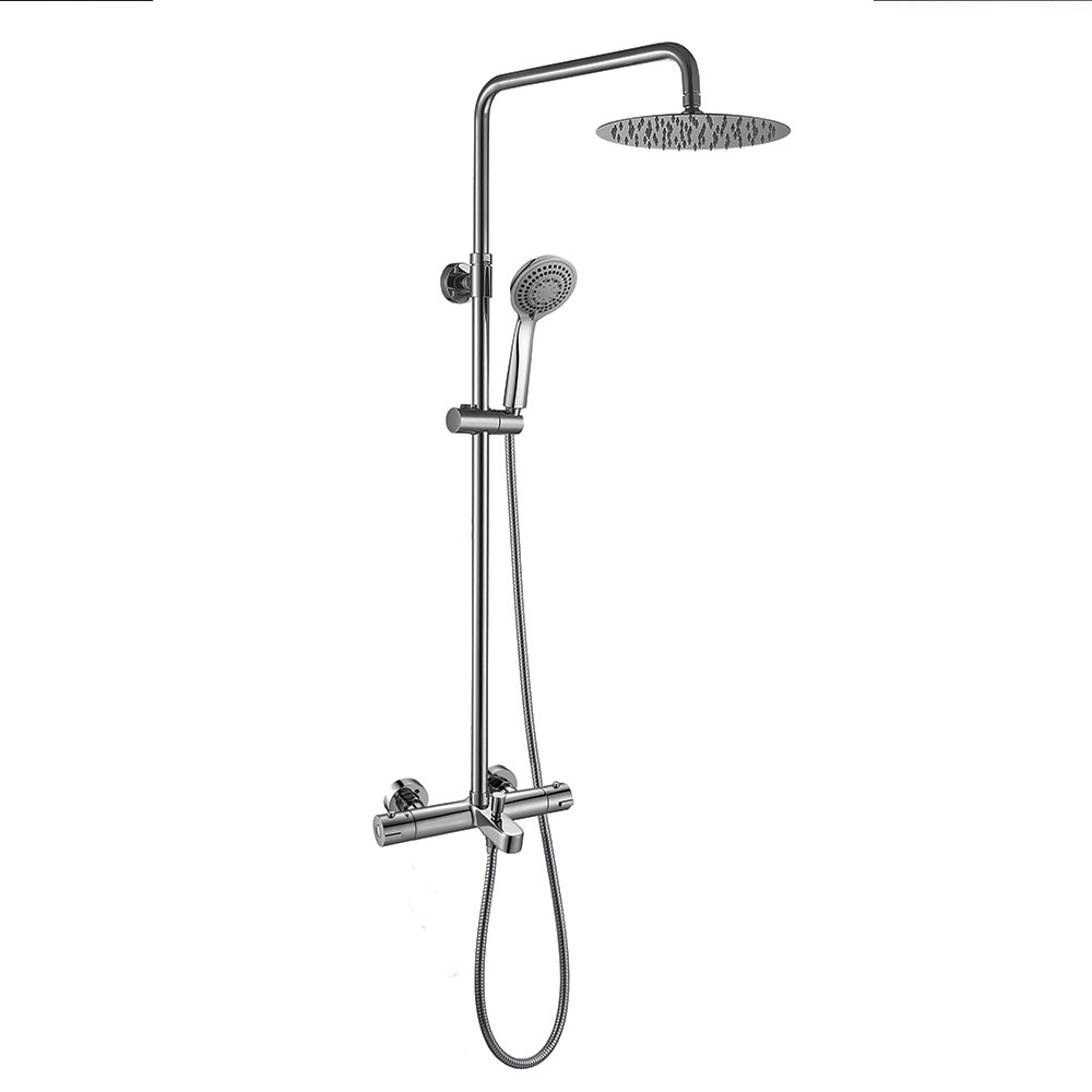 Kibath Columna De Ducha termostático 100-150 cm GAS extralarga acabado cromo brillo fabricado en latón