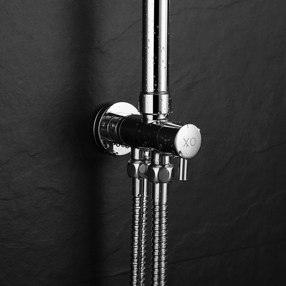 Kibath Columna De Ducha sin grifería redonda 100-150 cm extralarga acabado cromo brillo fabricado en latón - Imagen 4