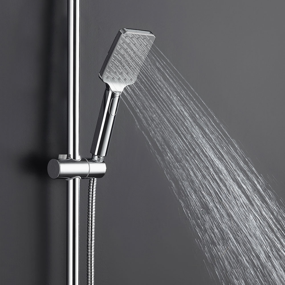 Kibath Columna De Ducha termostático cuadrada 85-127 cm acabado cromo brillo fabricado en latón - Imagen 4