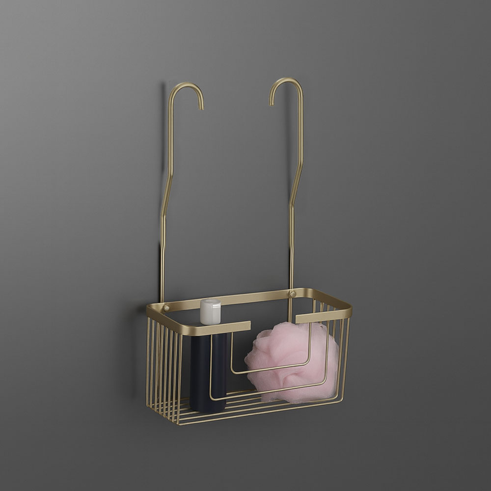 Kibath Portagel con ganchos LLUN rectangular acabado ORO CEPILLADO fabricado en acero inoxidable - Imagen 3