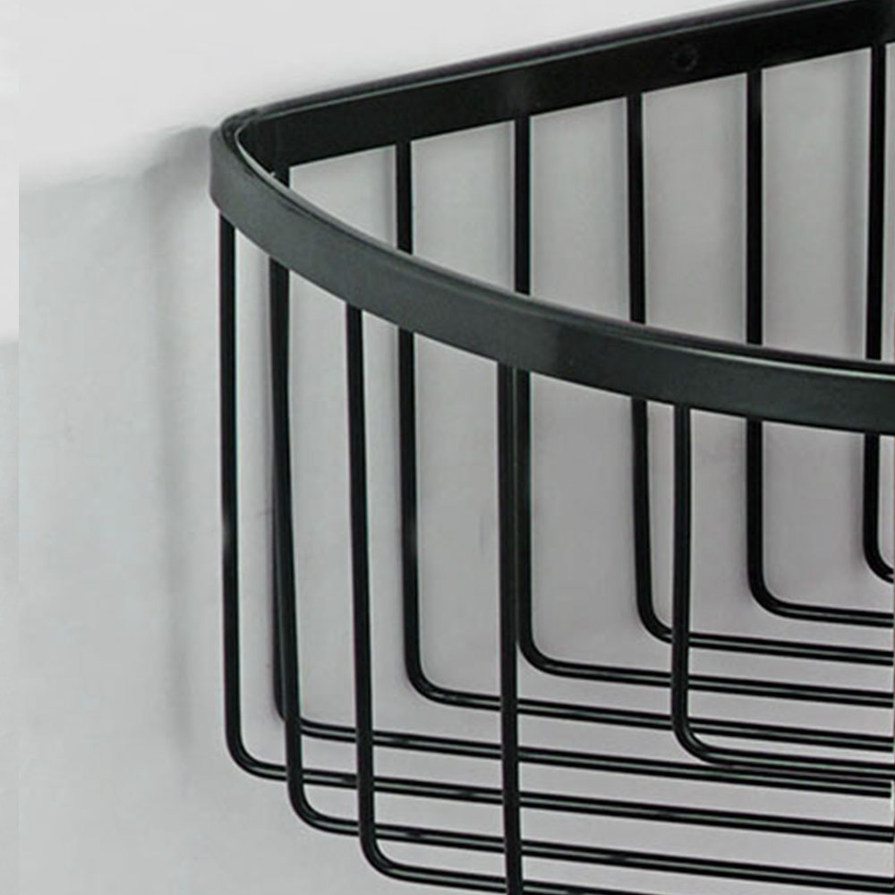 Kibath Cesta Portagel esquina acabado negro mate fabricado en latón - Imagen 4